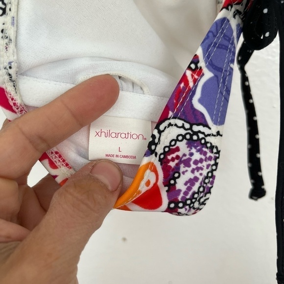 NWOT Xhiliration Halter Bikini Top with Beads - Picture 2 of 3